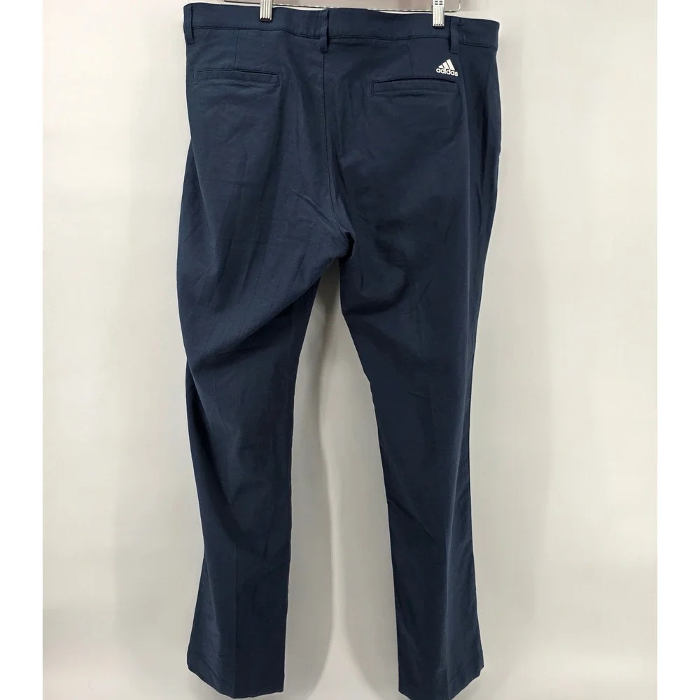 Adidas Golf Pants Mens 38x32 Navy Blue Flat Front Performance Stretch